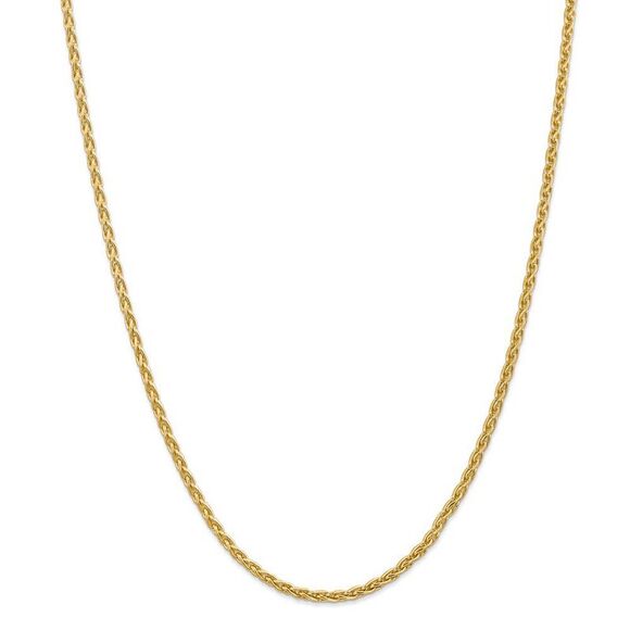 3mm, 14k Yellow Gold, Solid Parisian Wheat Chain Necklace, 22 Inch - Picture 2 of 7
